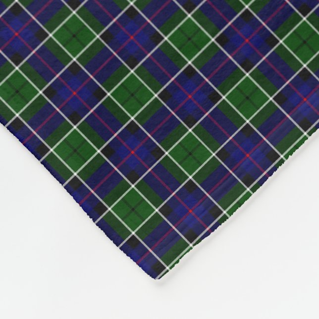 Clan Leslie Tartan Fleece Blanket (Corner)