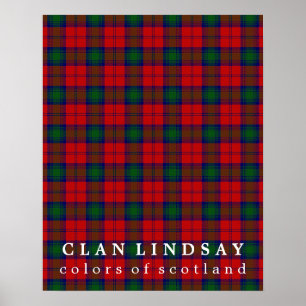 Clan Lindsay Colours of Scotland Tartan Poster