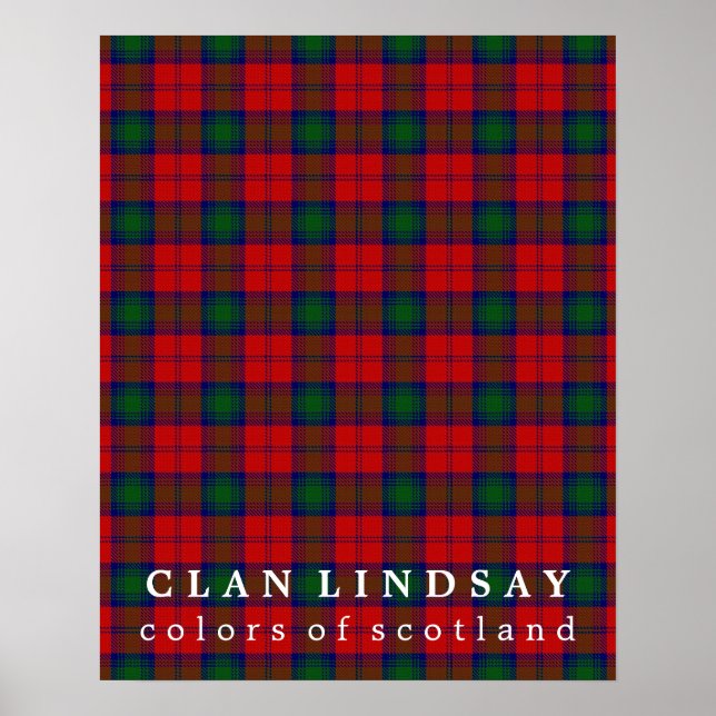 Clan Lindsay Colours of Scotland Tartan Poster (Front)