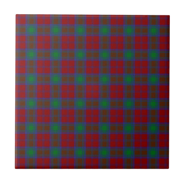 Clan Lindsay Tartan Ceramic Tile (Front)
