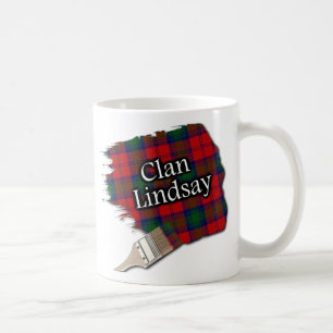 Clan Lindsay Tartan Paint Brush Cup Mug