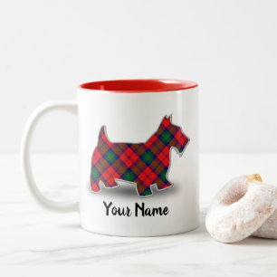 Clan Lindsay Tartan Scottish Terrier Two-Tone Coffee Mug