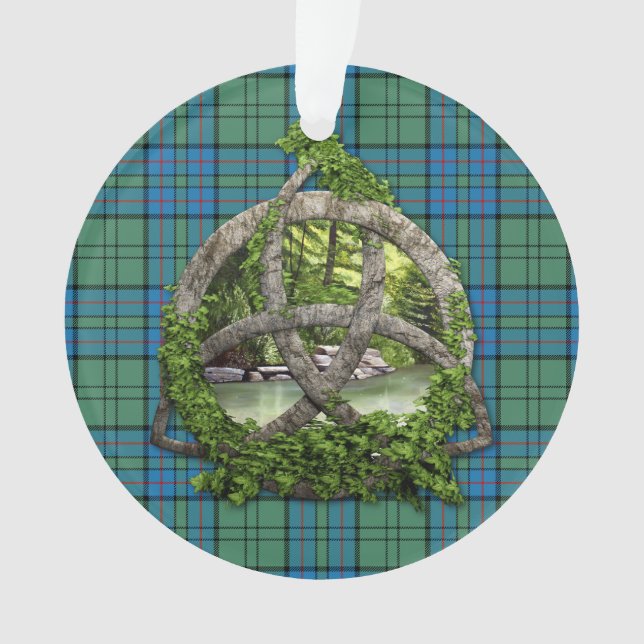 Clan Lockhart Tartan Celtic Trinity Ornament (Front)