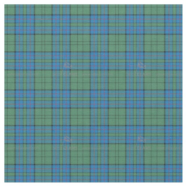 Clan Lockhart Tartan Plaid Fabric (Close Up)