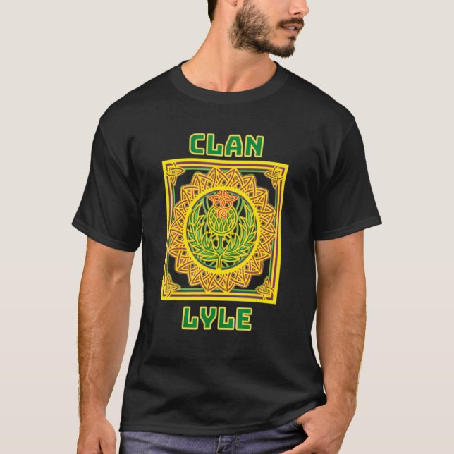 Clan Lyle Scottish Celtic Thistle T-Shirt (Front)