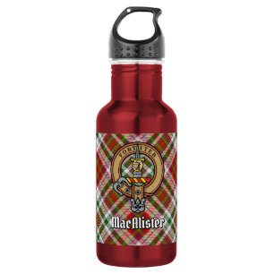 Clan MacAlister Crest over Dress Tartan 532 Ml Water Bottle