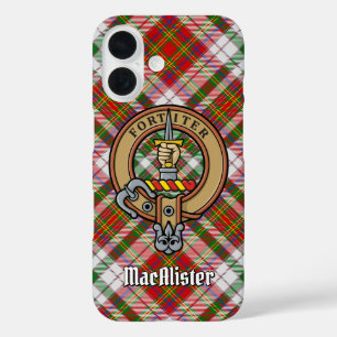 Clan MacAlister Crest over Dress Tartan iPhone 16 Case