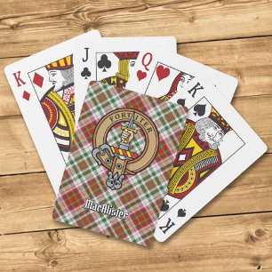 Clan MacAlister Crest over Dress Tartan Playing Cards