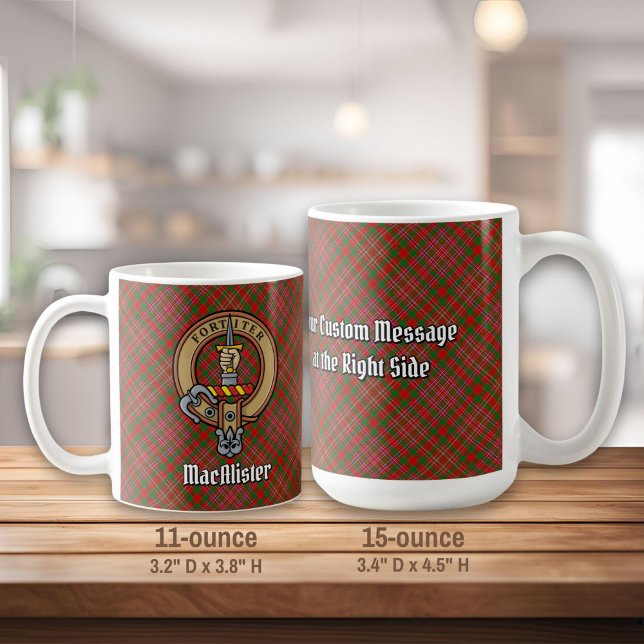 Clan MacAlister Crest over Tartan Coffee Mug (Creator Uploaded)