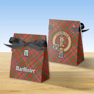 Clan MacAlister Crest over Tartan Favour Box