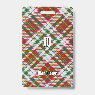 Clan MacAlister Dress Tartan Badge ID Badge