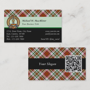 Clan MacAlister Dress Tartan Business Card