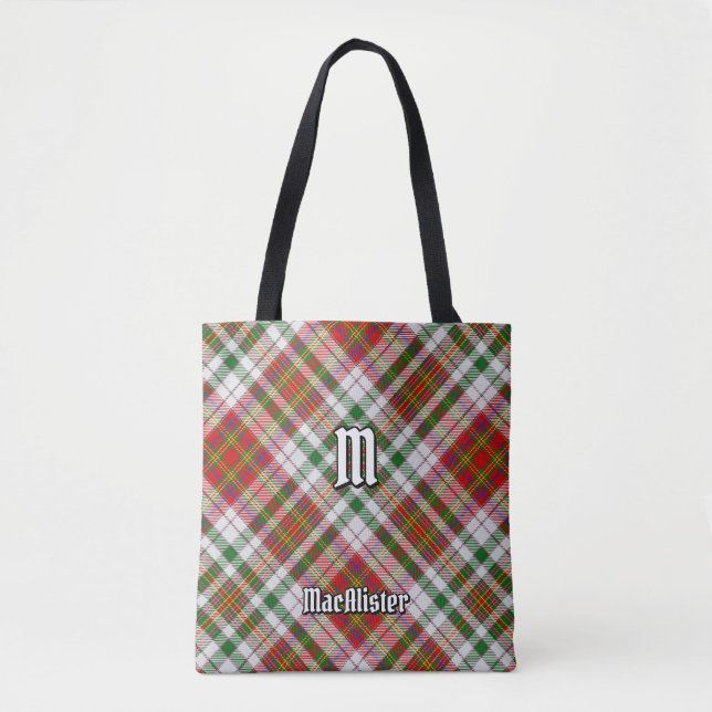 Clan MacAlister Dress Tartan Tote Bag (Front)