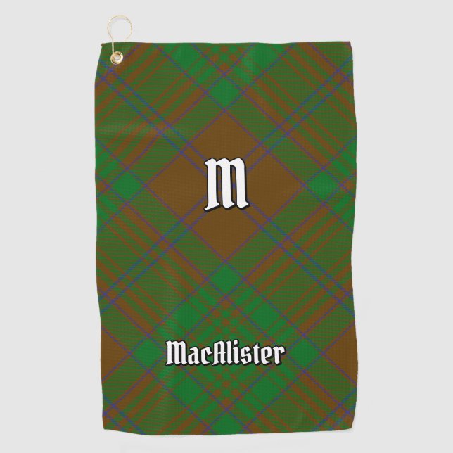 Clan MacAlister of Glenbarr Hunting Tartan Golf Towel (Front)