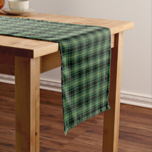 Clan MacArthur Black and Green Scottish Tartan Short Table Runner
