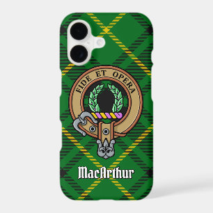 Clan MacArthur Crest over Tartan