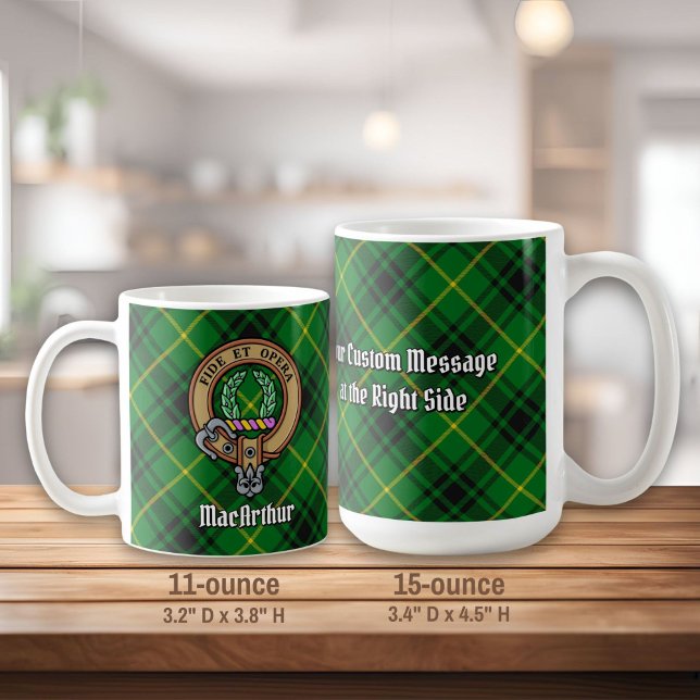 Clan MacArthur Crest over Tartan Coffee Mug (Creator Uploaded)