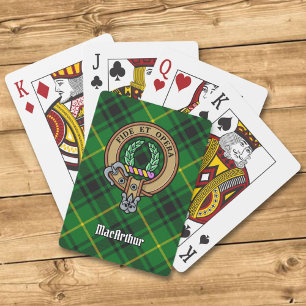 Clan MacArthur Crest over Tartan Playing Cards