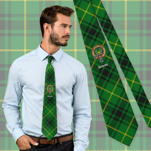 Clan MacArthur Crest over Tartan Tie