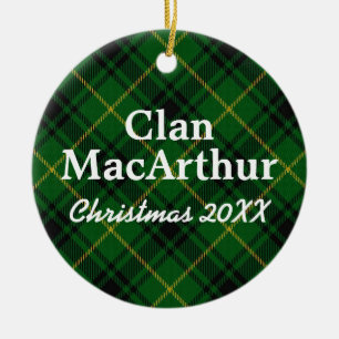 Clan MacArthur Scottish Tartan Ceramic Ornament