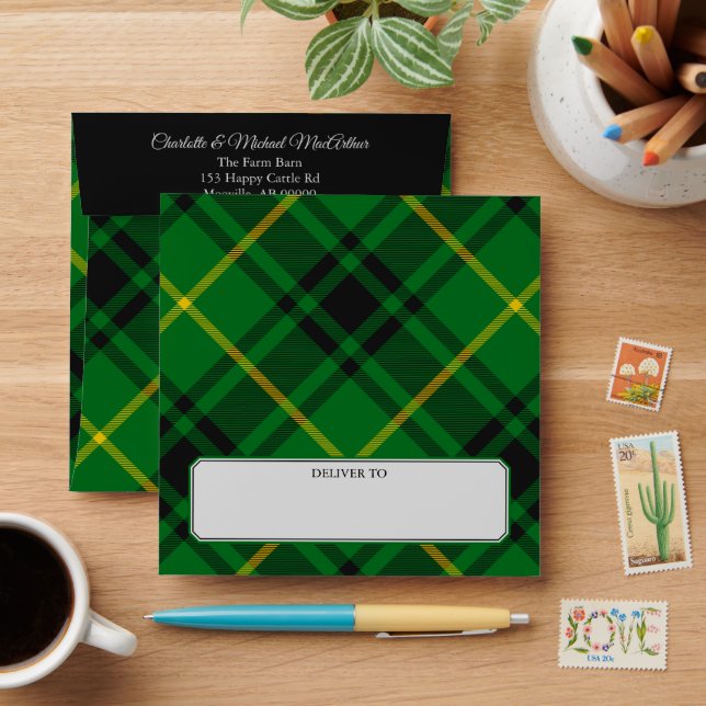 Clan MacArthur Tartan Envelope (Desk)