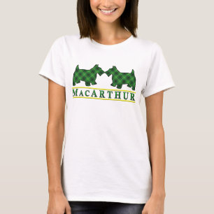 Clan MacArthur Tartan Scottie Dogs T-Shirt