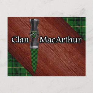 Clan MacArthur Tartan Sgian Dubh Blade Postcard