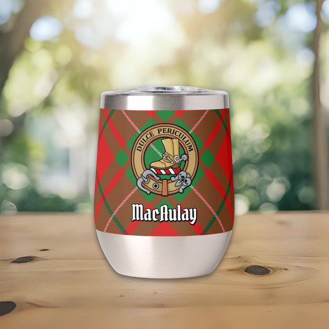 Clan MacAulay Crest over Tartan (Creator Uploaded)