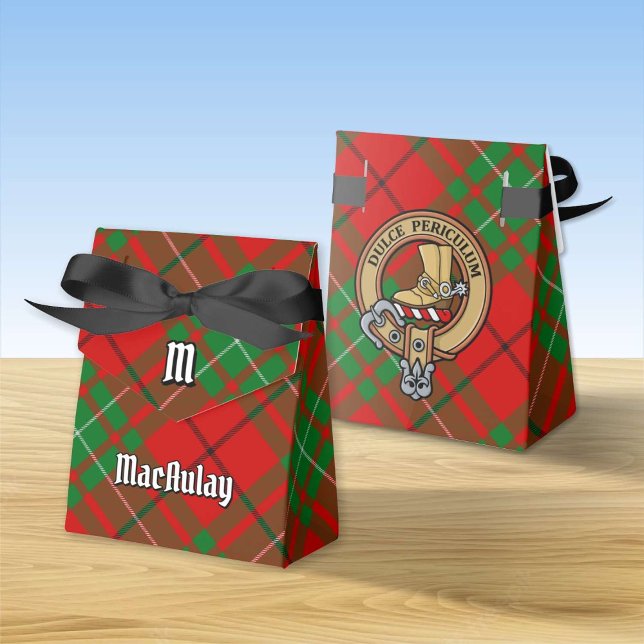 Clan MacAulay Crest over Tartan Favour Box (Creator Uploaded)