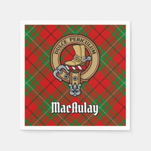 Clan MacAulay Crest over Tartan Napkin