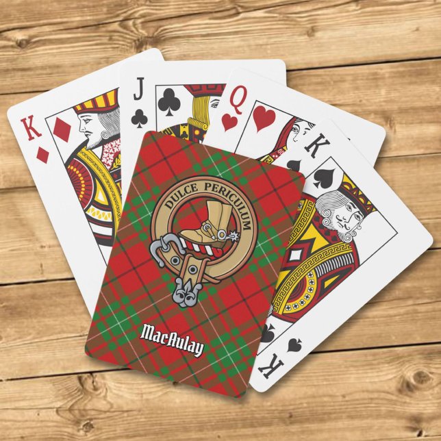 Clan MacAulay Crest over Tartan Playing Cards (Creator Uploaded)