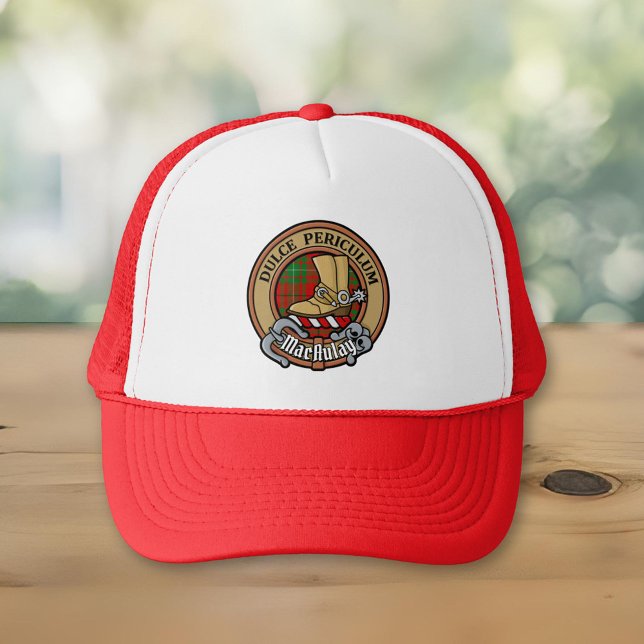 Clan MacAulay Crest over Tartan Trucker Hat (Creator Uploaded)