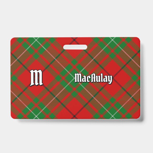 Clan MacAulay Tartan Badge ID Badge (Front)