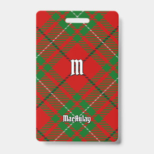 Clan MacAulay Tartan Badge ID Badge