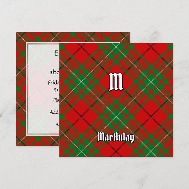 Clan MacAulay Tartan Invitation (Front/Back)