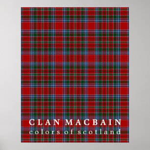 Clan MacBain Colours of Scotland Tartan Poster