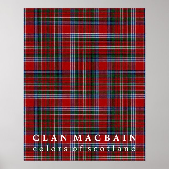 Clan MacBain Colours of Scotland Tartan Poster (Front)