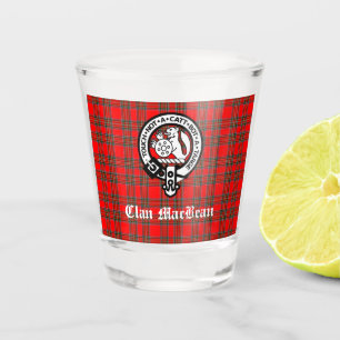 Clan MacBean Crest Badge & Tartan Shot Glass