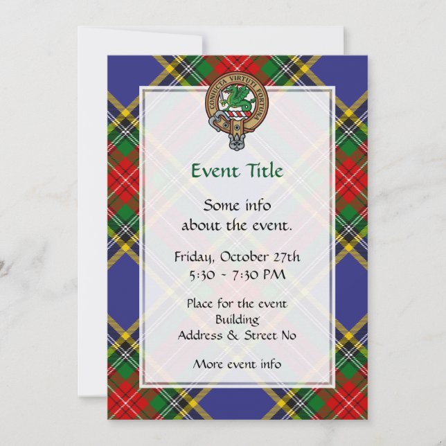 Clan MacBeth Crest Invitation (Front)