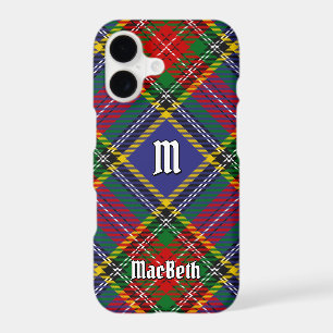 Clan MacBeth Crest over Tartan