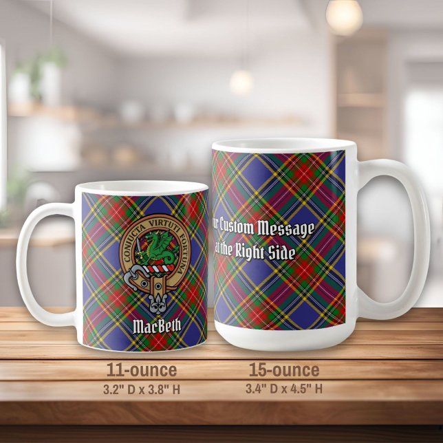 Clan MacBeth Crest over Tartan Coffee Mug (Creator Uploaded)