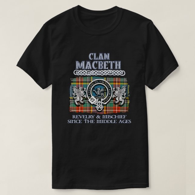 Clan MacBeth crest Scottish clans Scottish surname T-Shirt (Design Front)