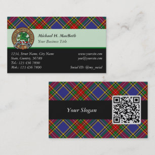 Clan MacBeth Tartan Business Card