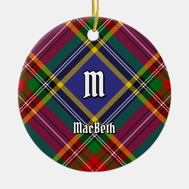 Clan MacBeth Tartan Ceramic Ornament (Front)