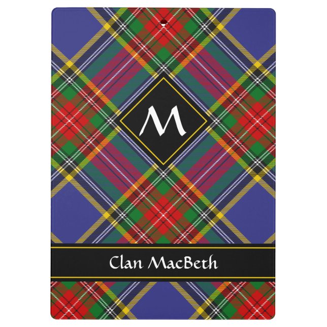 Clan MacBeth Tartan Clipboard (Back)