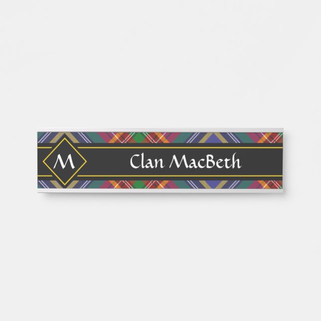 Clan MacBeth Tartan Door Sign (Front)