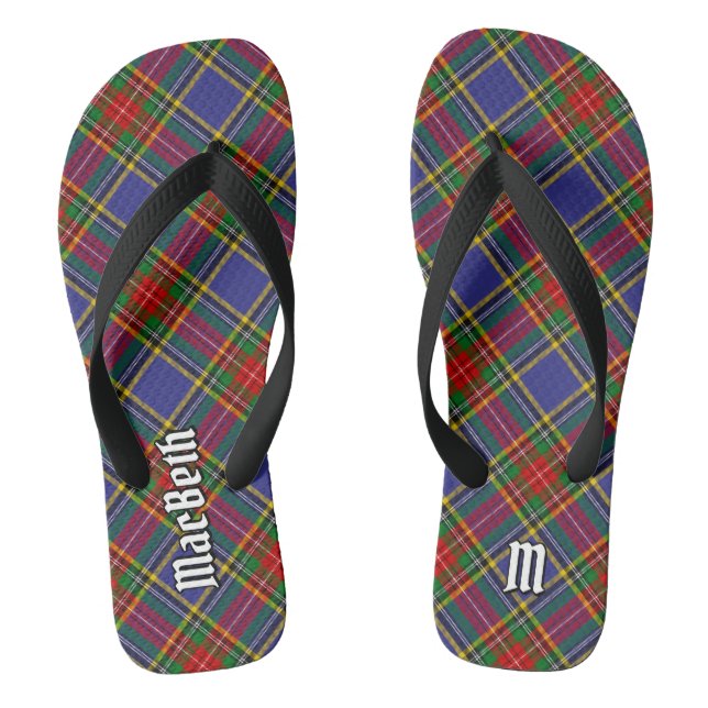 Clan MacBeth Tartan Flip Flops (Footbed)