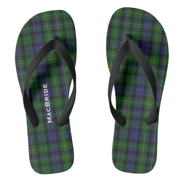 Clan MacBride Plaid Personalised Flip Flops (Footbed)