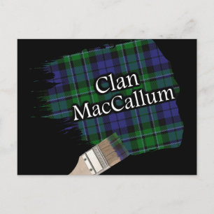 Clan MacCallum Scottish Tartan Paint Brush Postcard