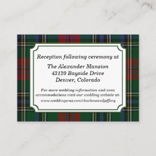 Clan MacClain Plaid Wedding Enclosure Card